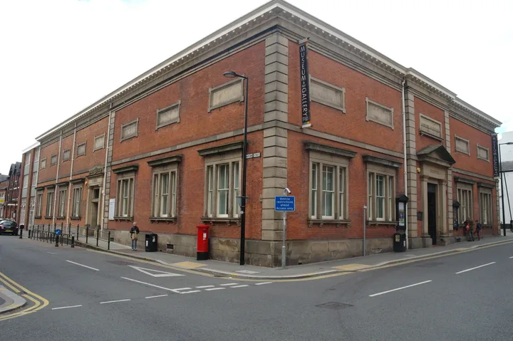 The red-brick exterior of Warrington Museum and Art Gallery